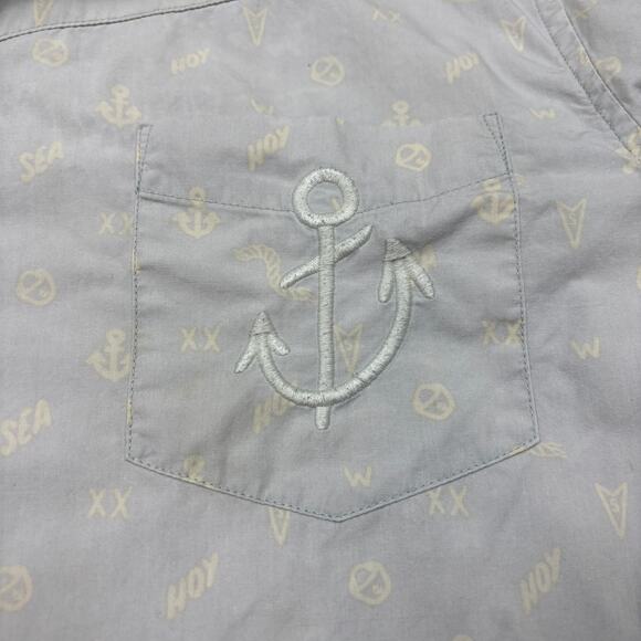 Rare KIDROBOT Nautical Anchor Sea Ahoy Button Up Shirt Men's XL - Picture 7 of 14